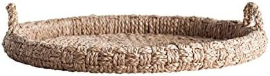 Creative Co-Op Round Braided Bankuan Tray with Handles | Amazon (US)