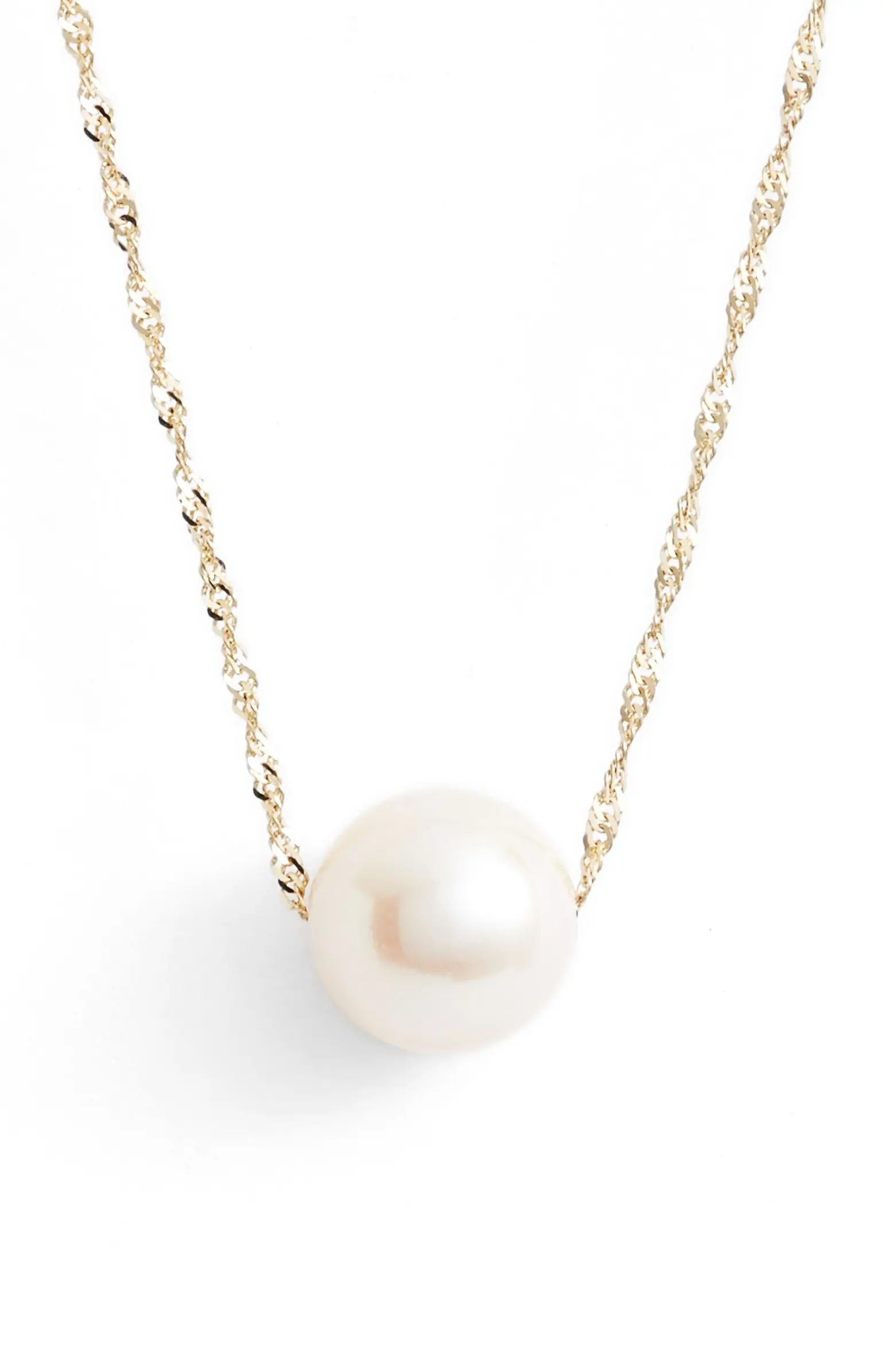 Solitaire Cultured Pearl Pendant Necklace | Nordstrom