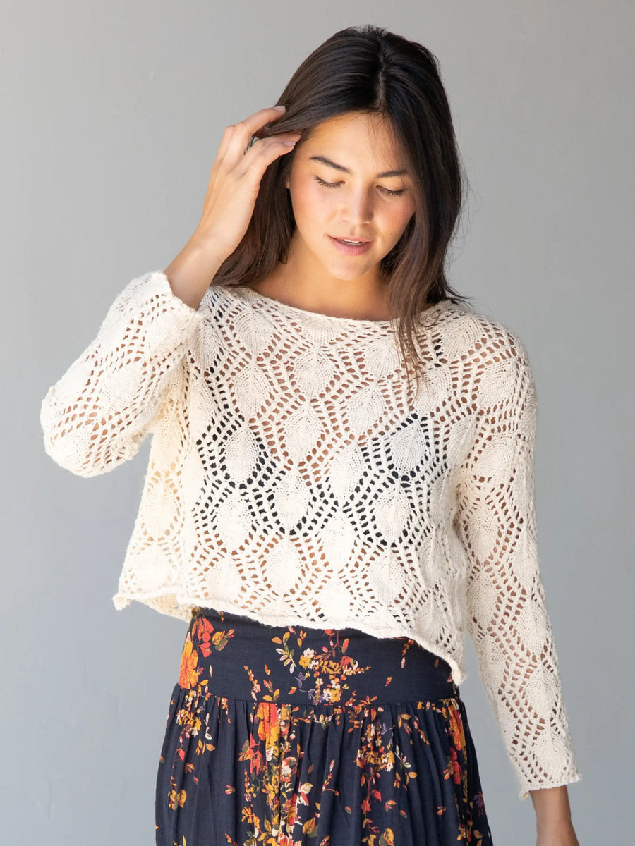 Blythe Cropped Summer Sweater - Cream | Natural Life