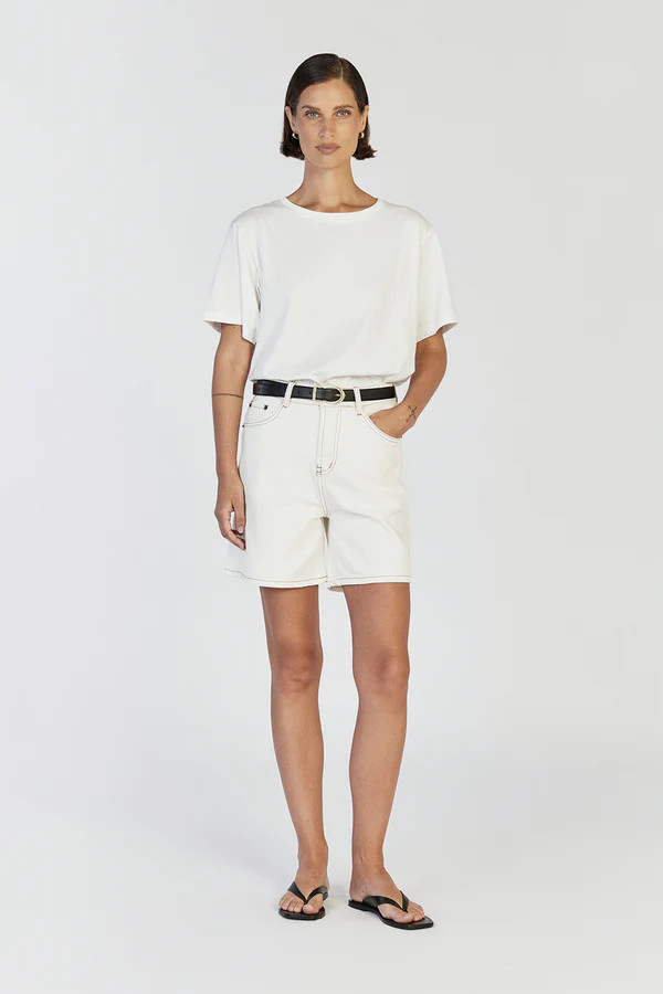 JOPLIN CREAM DENIM SHORT | DISSH