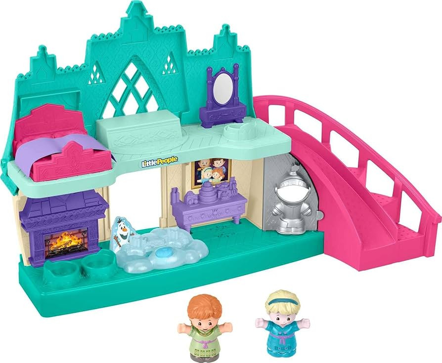 Fisher-Price Disney Frozen Arendelle Castle Playset with Lights & Sounds Little People, 2 Charact... | Amazon (US)