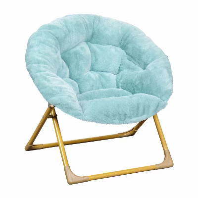 Flash Furniture Gwen  23" Kids Cozy Mini Folding Saucer Chair, Faux Fur Moon Chair for Toddlers a... | Target