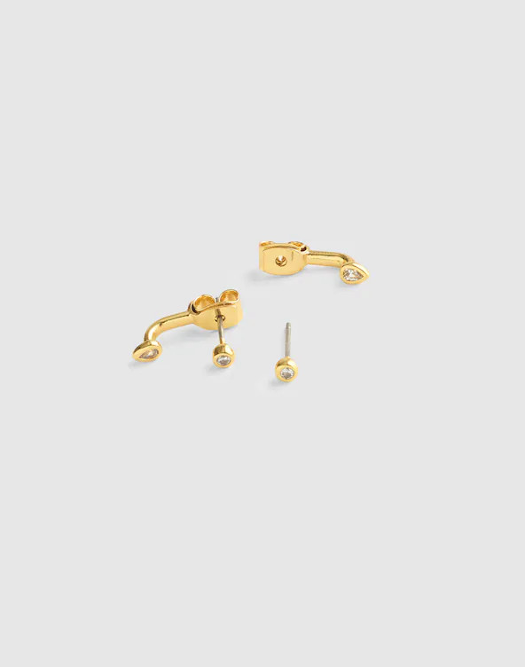 Bezel-Set Front-Back Earrings | Madewell
