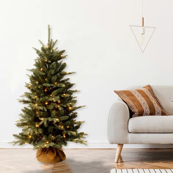 4' Green Pine Trees Artificial Christmas Tree with 150 Clear Lights | Wayfair North America
