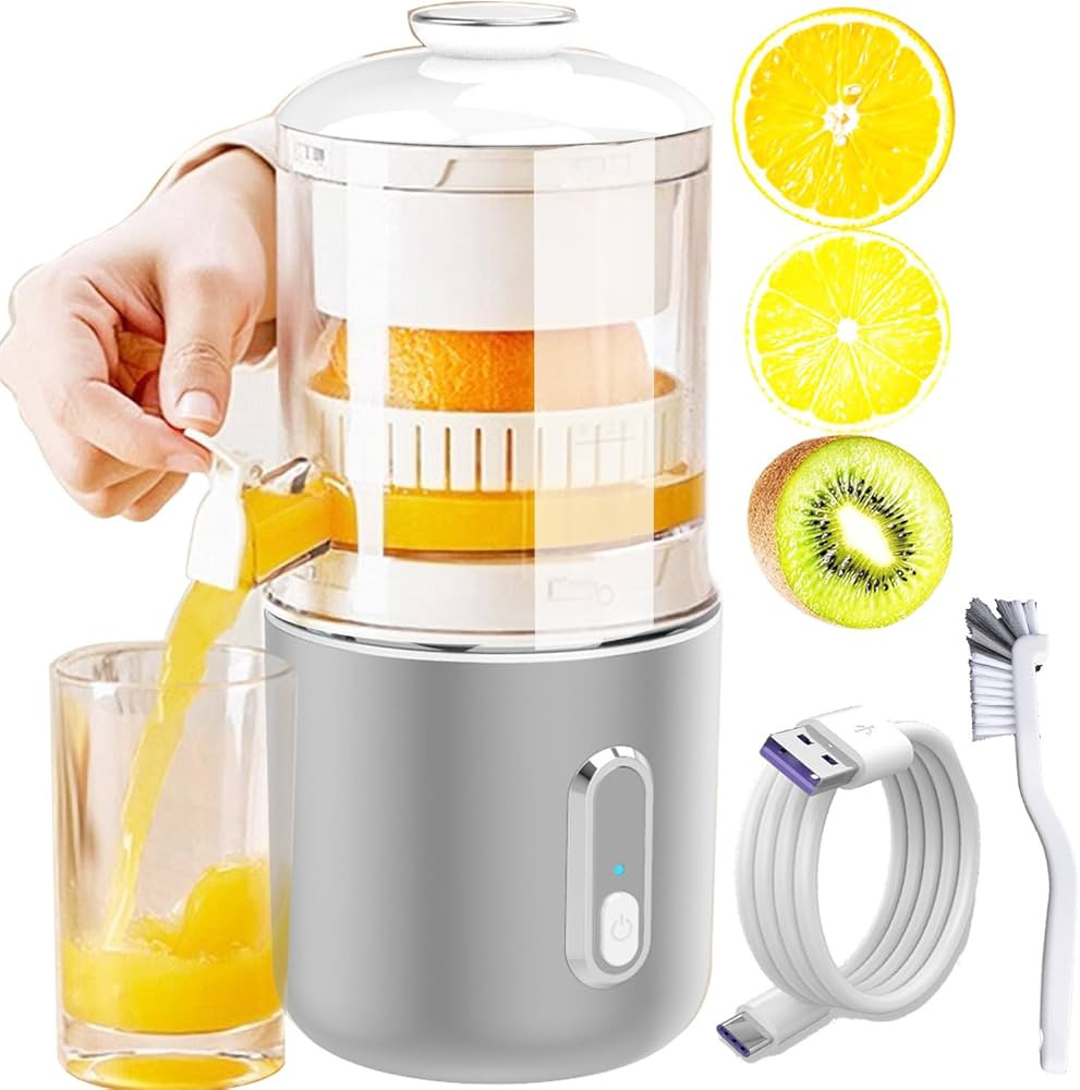 RULA Electric Lemon Citrus Orange Juicer Squeezer Portable Lime Juicer Machines Cold Pressed Small Juicer, Juicing 40 Times Per Cordless Charge USB 1500mAh Sliver | Amazon (US)