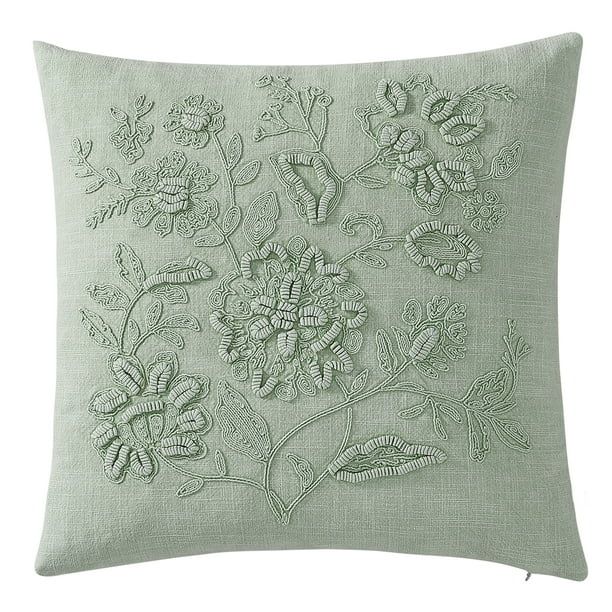 Better Homes & Gardens, Sage Tonal Floral Decorative Pillow, Square, 20" x 20", 1 Piece | Walmart (US)