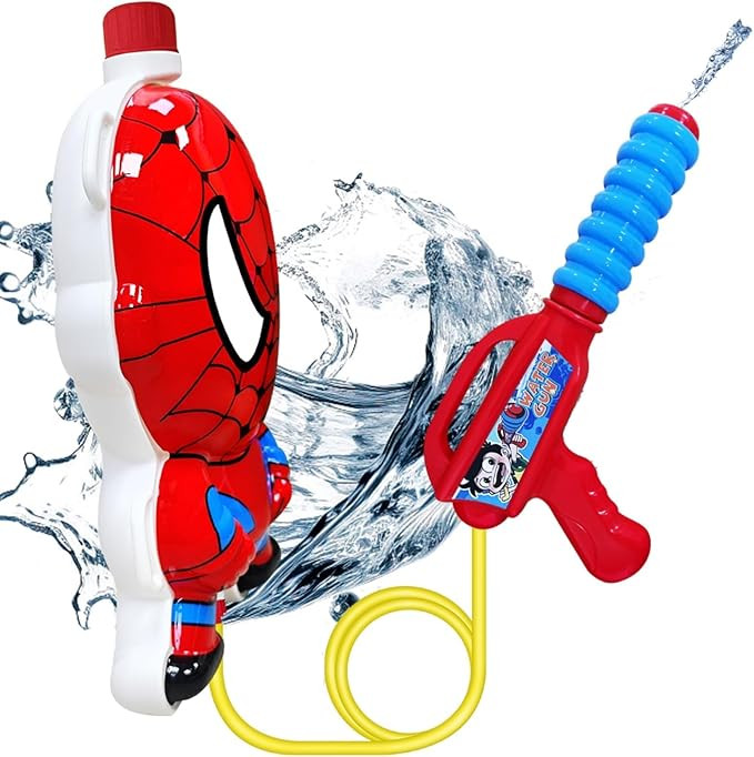 Backpack Water Gun for Kids, Superhero Squirt Gun, 1.3L Cartoon Summer Outdoor Toys with Adjustab... | Amazon (US)