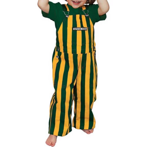 Game Bibs Toddler Green & Gold Overall Bibs | Scheels