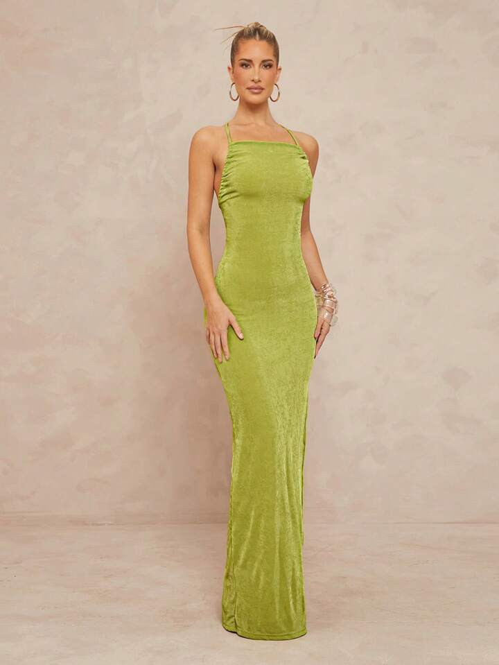 SHEIN X Lina Lumalex Spring Outing Fairy Maiden Summer Swimsuit Swimwear Swim Vacation Elegant Easter Bohemian BOHO Sea Beach Hot Outdoor Richly Layered Wedding Season Banquet Coming Of Age Ceremony Beach Seaside Women's Satin Asymmetrical Premium Women's Extra Long Dress Wedding, Spring Festival, Valentine's Day, Party Event Women Dresses Birthday | SHEIN