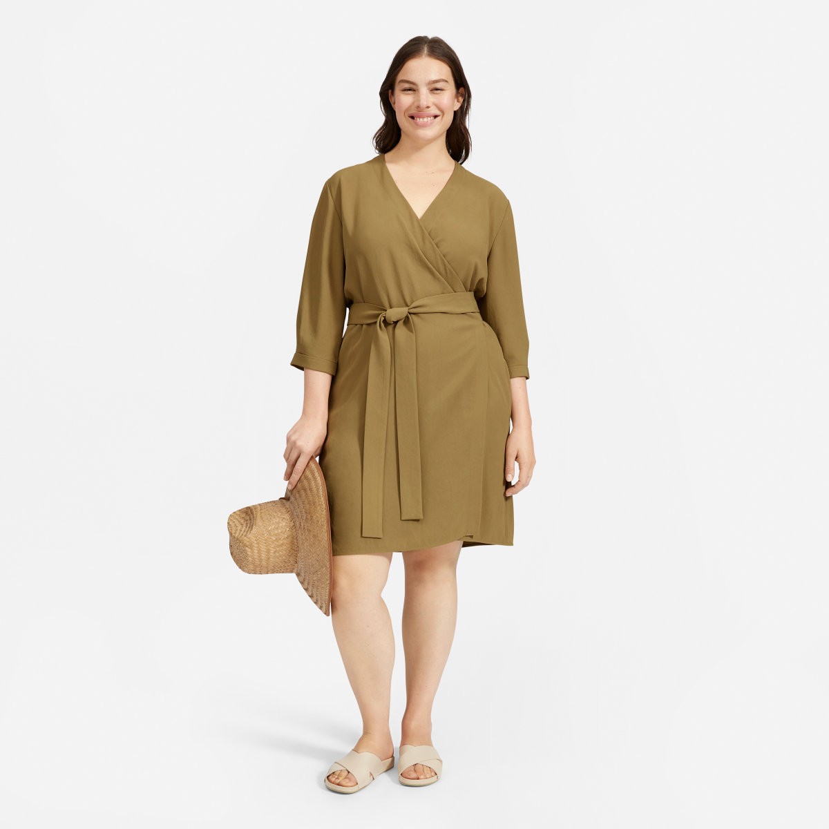 The Japanese GoWeave Long-Sleeve Mini Wrap Dress | Everlane