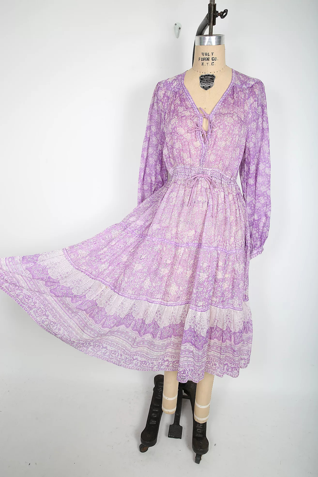Purple Floral Gauze Midi Dress Selected by Love Rocks Vintage | Free People (Global - UK&FR Excluded)