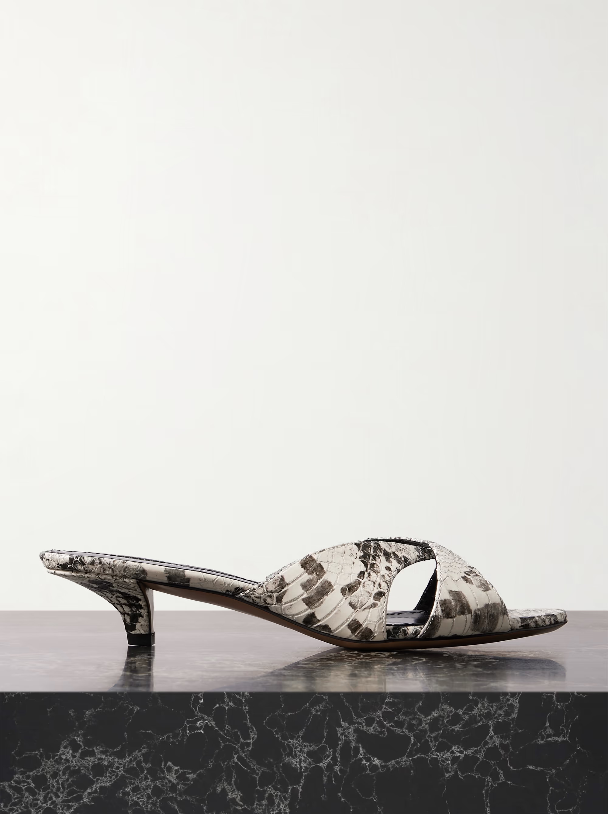 Laila snake-effect leather mules | NET-A-PORTER (US)