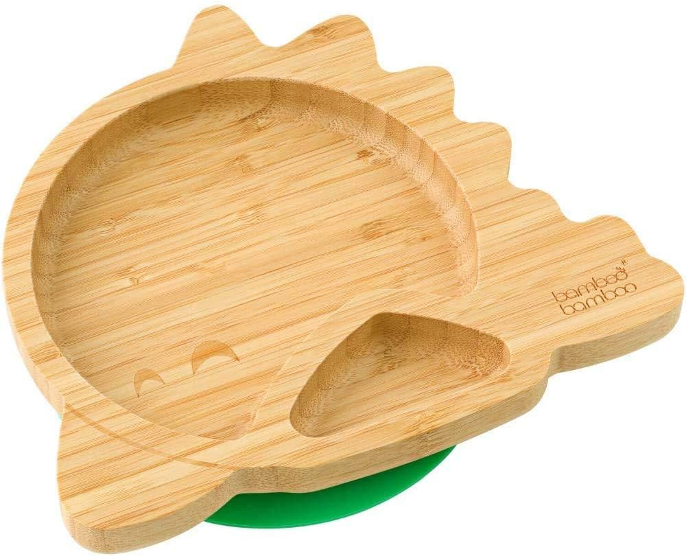 Bamboo Baby Plate with Suction - Kids and Toddler Suction Cup Plate for Babies, Non-toxic All-Nat... | Amazon (US)
