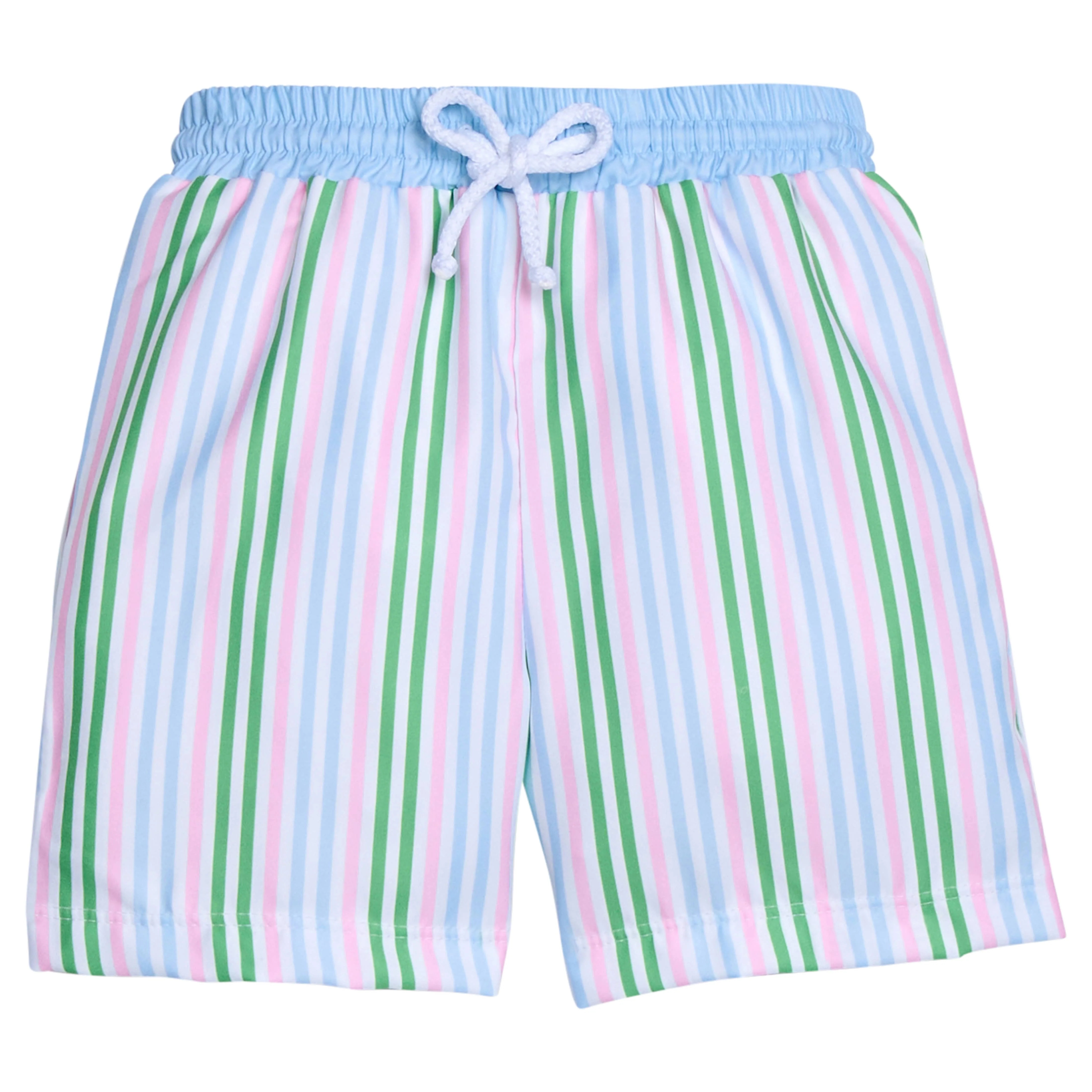Summer Stripe Swim Trunks - Boy's Multicolored Swimsuit | Little English