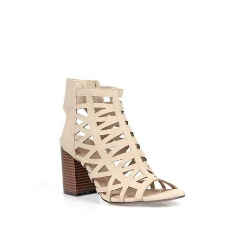 Fahrenheit Women's Laser-Cut Chunky High Heel Sandals | Walmart (US)