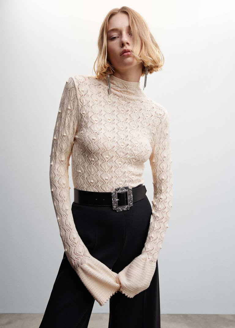 Open work-detail sweater | MANGO (US)
