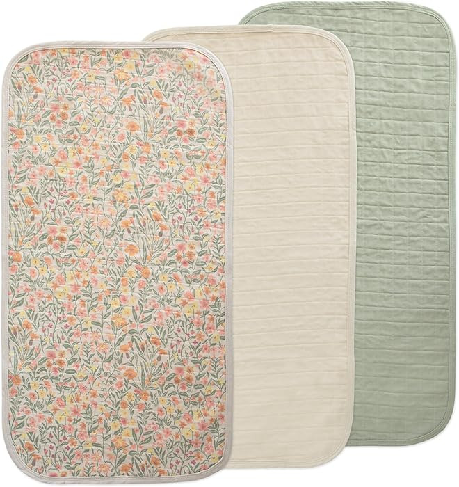mushie Water Repellent Changing Pad Liners | Made with Organic Cotton | Set of 3 (Pastel Blooms C... | Amazon (US)