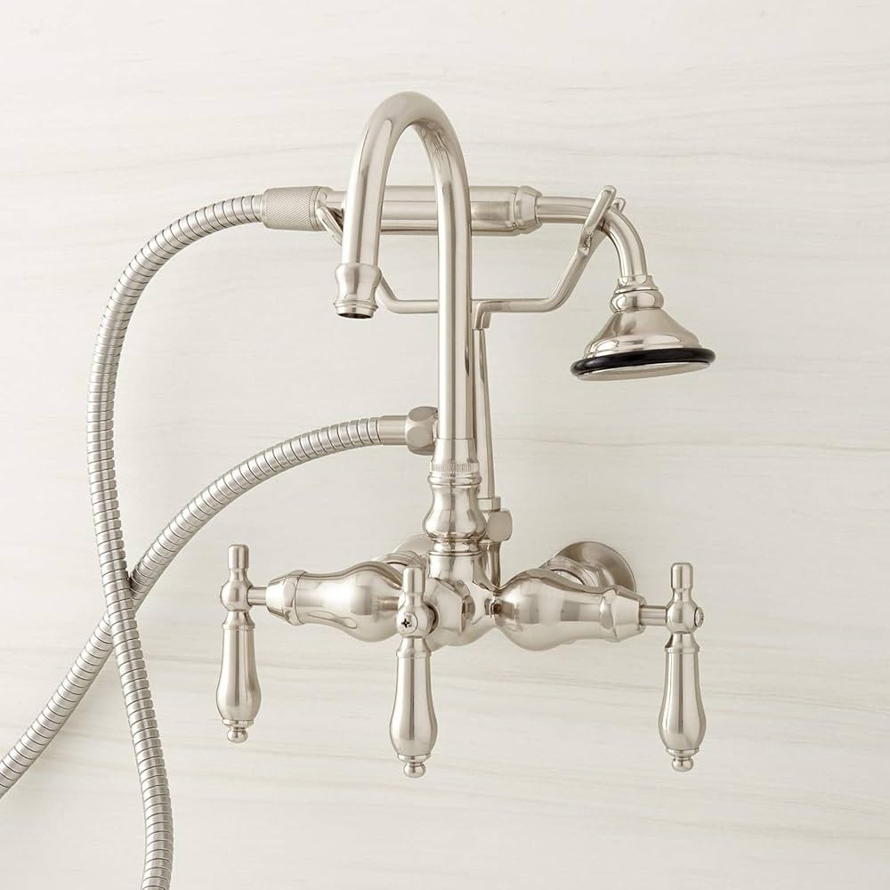 Signature Hardware 917402-2 Pasaia Wall Mounted Tub Filler Faucet with 2" Wall Couplers, Integrat... | Amazon (US)