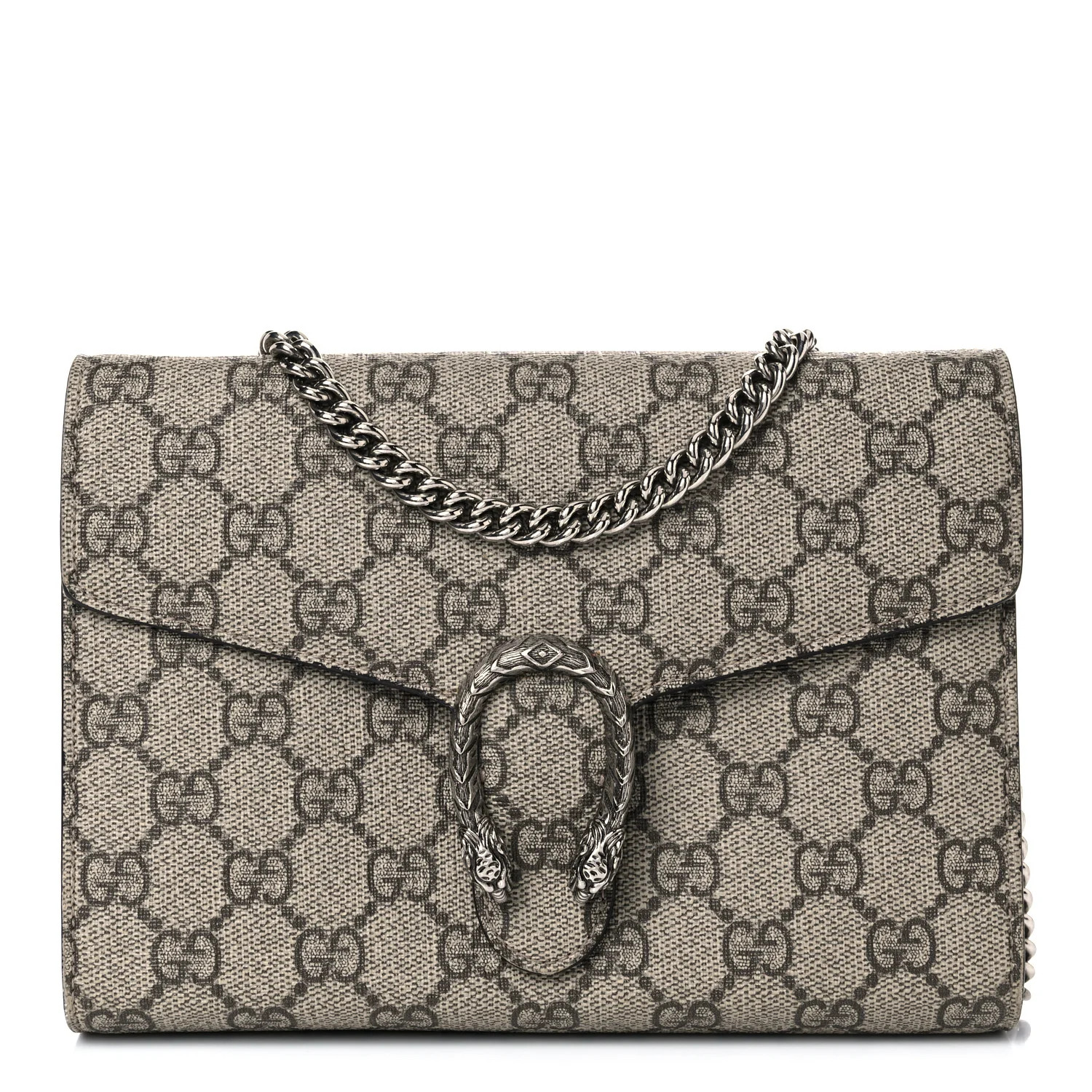 GG Supreme Monogram Mini Dionysus Chain Wallet Beige Taupe | FASHIONPHILE (US)