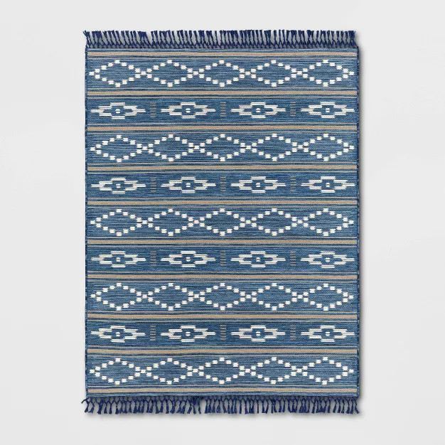 Southwest Outdoor Rug Blue Denim - Threshold™ | Target