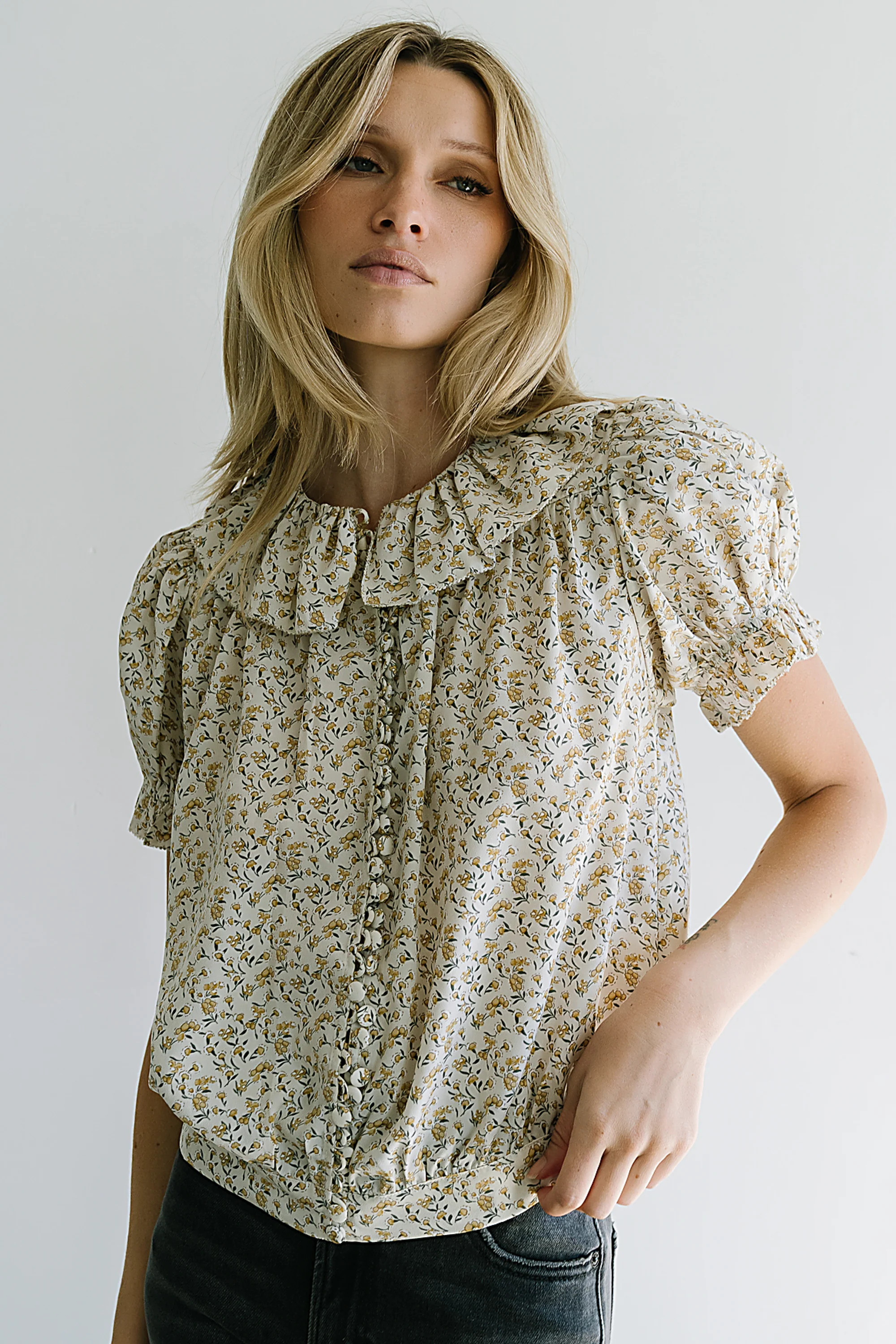 Bennie Collared Blouse in Cream | Böhme US