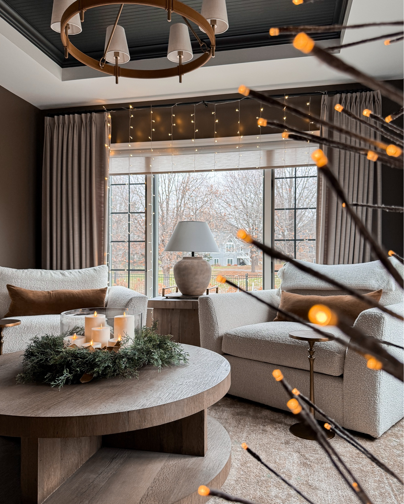 Cozy sunroom views. All I really need is a warm glow, cozy chair and hot cup of coffee ☕️

#LTKHoliday #LTKHome