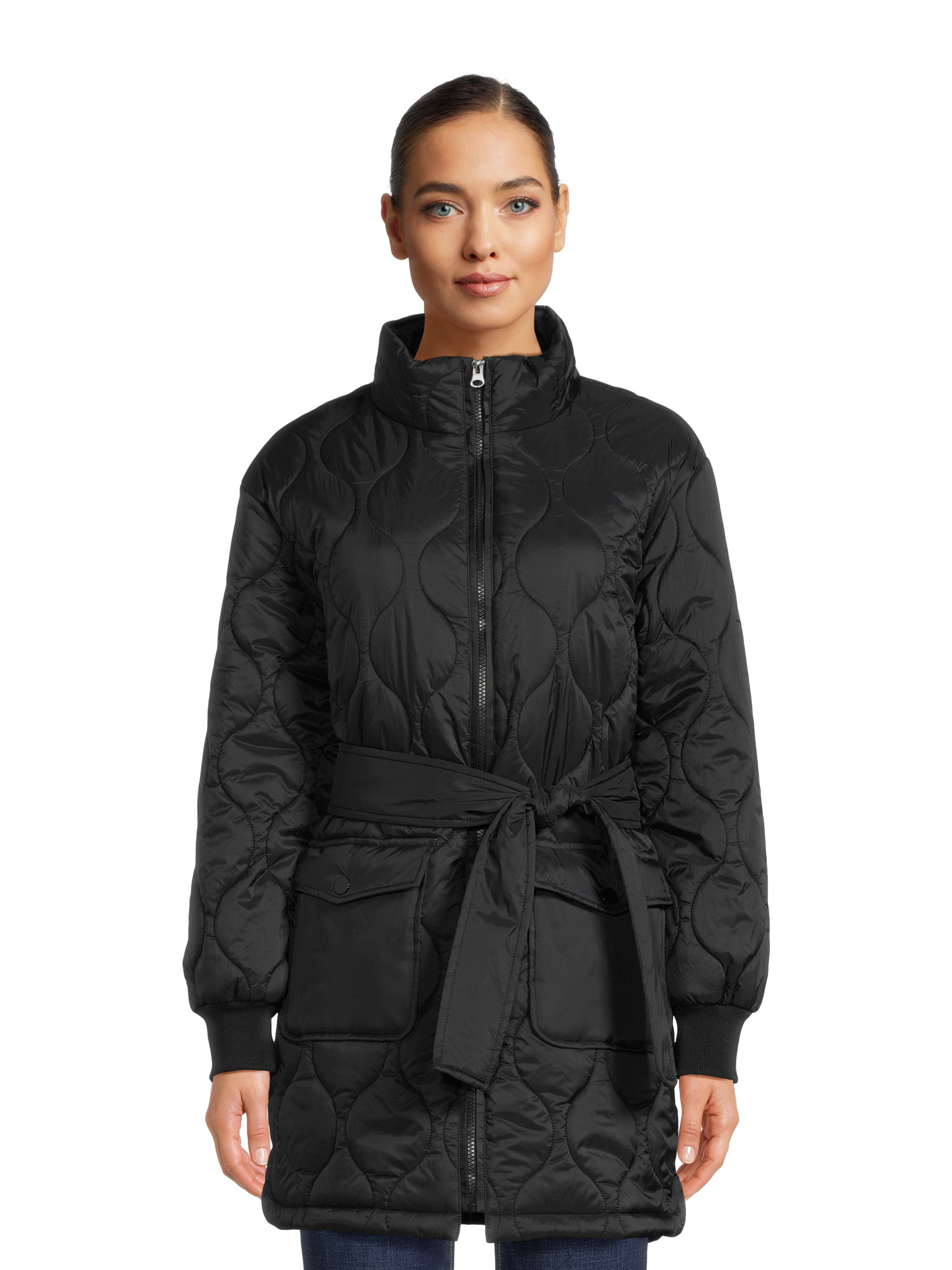 Time and Tru Women's Onion Belted Barn Coat, Sizes XS-3X | Walmart (US)
