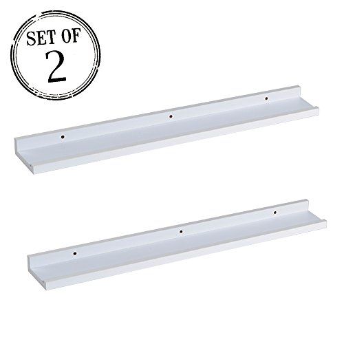 O&K Furniture Picture Ledge Wall Shelf Display Floating Shelves (White,31.5" Length, Set of 2) | Amazon (US)