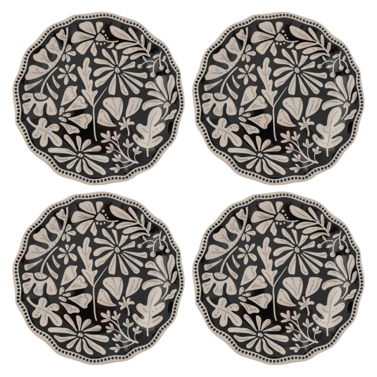 MELAMINE SALAD PLATES S/4  DUSK FLORAL (F24) | Wayfair North America