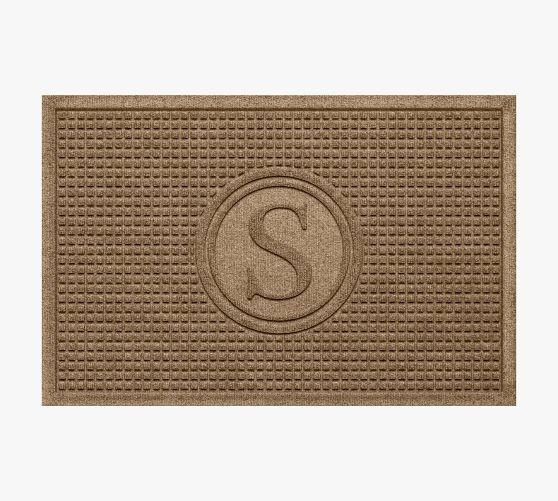WaterHog Squares Monogram Doormat | Pottery Barn (US)