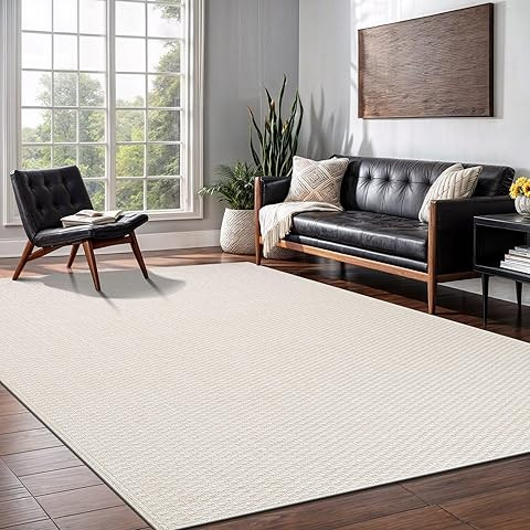 Easy Jute Rugs 4x6 White Color Living Room Indoor Outdoor Area Rug for Farmhouse Patio and Kitche... | Amazon (US)