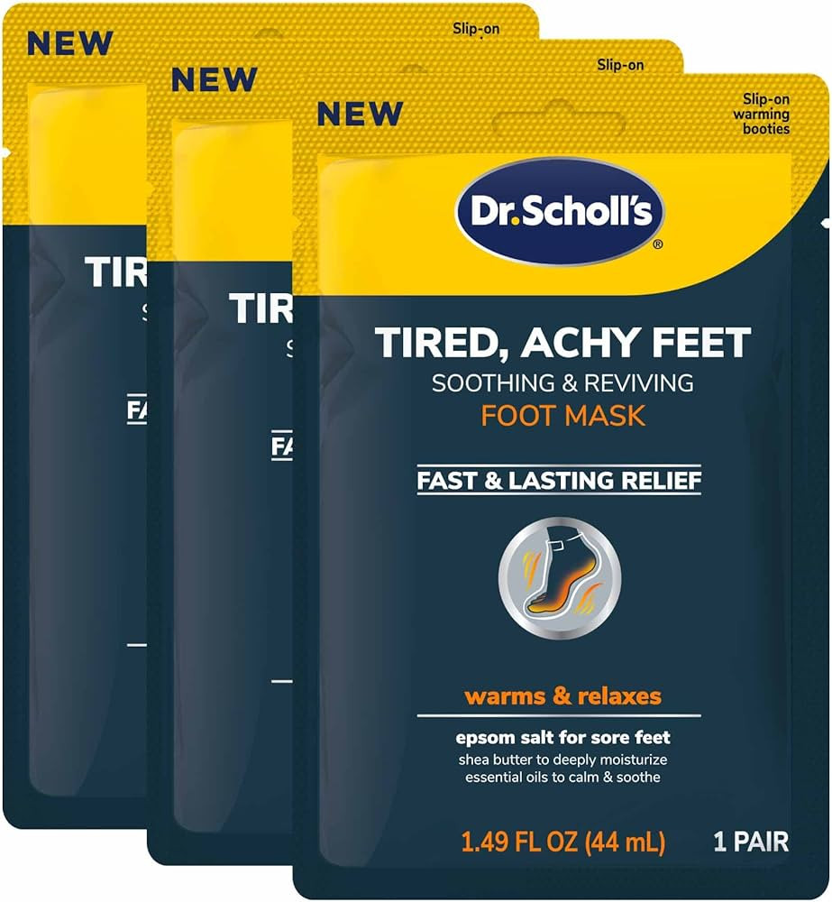 Dr. Scholl's® Tired, Achy Feet Soothing & Reviving Foot Mask, 3 Pair, Warming Booties | Amazon (US)