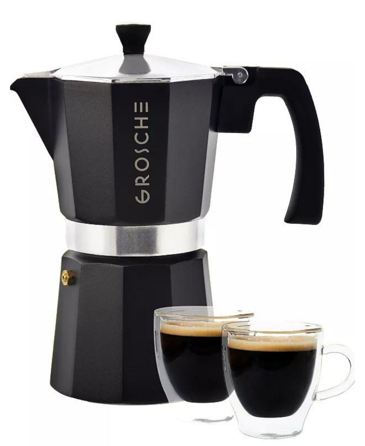 Grosche Milano Expresso Elegance: Moka Pot Espresso Cup set - Black | Macy's