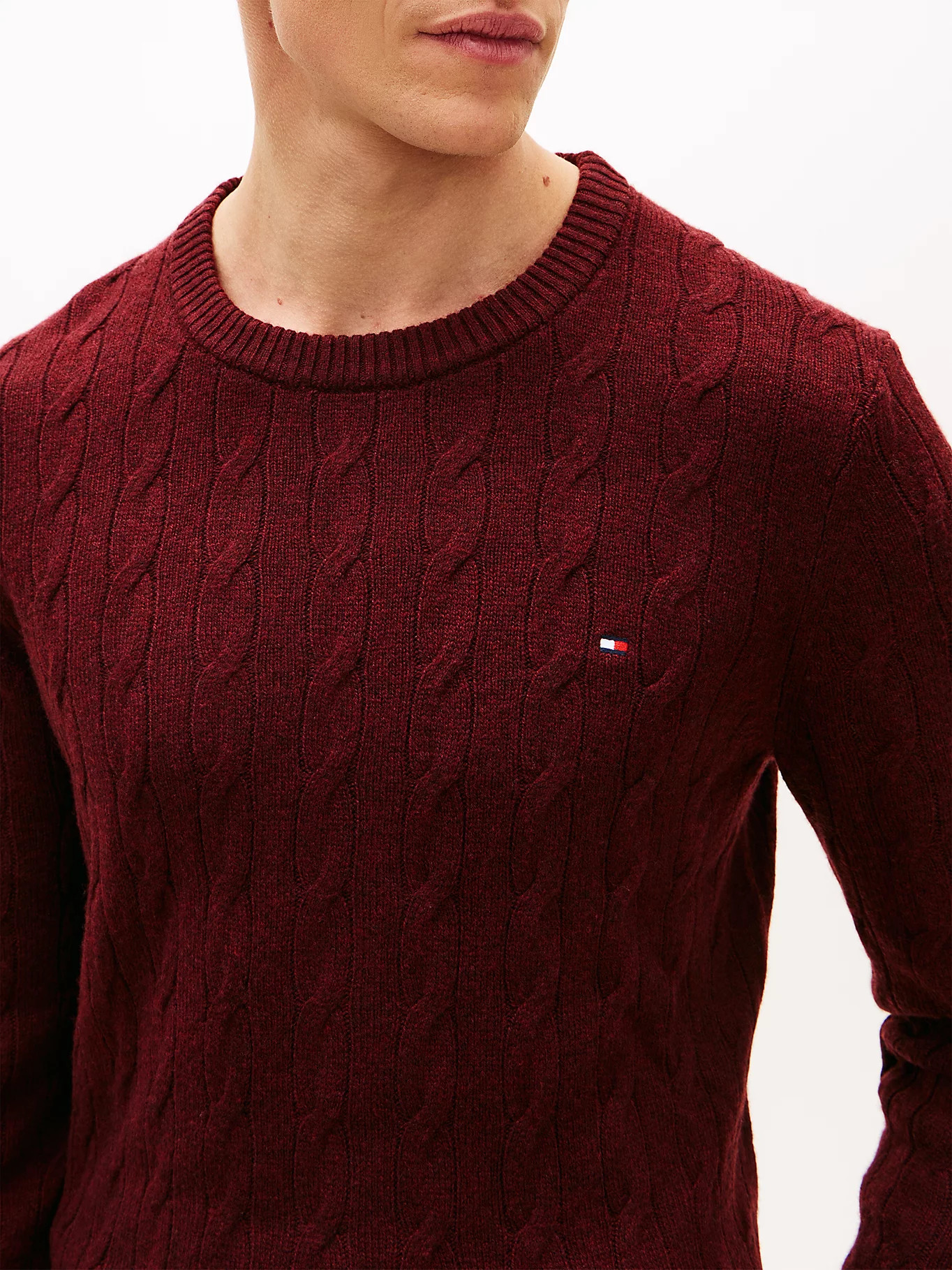 Zopfmuster-Pullover aus reiner Lammwolle | Tommy Hilfiger (DE)