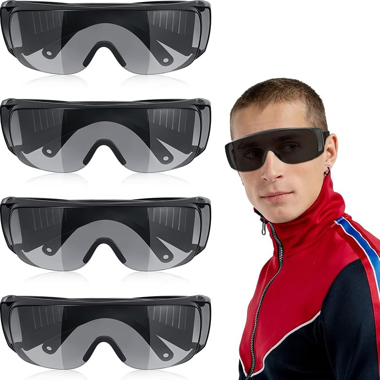 Konohan 4 Pairs UV Resistant Safety Glasses Protective Eyewear, Tanning Goggles Glasses, Red Ligh... | Amazon (US)