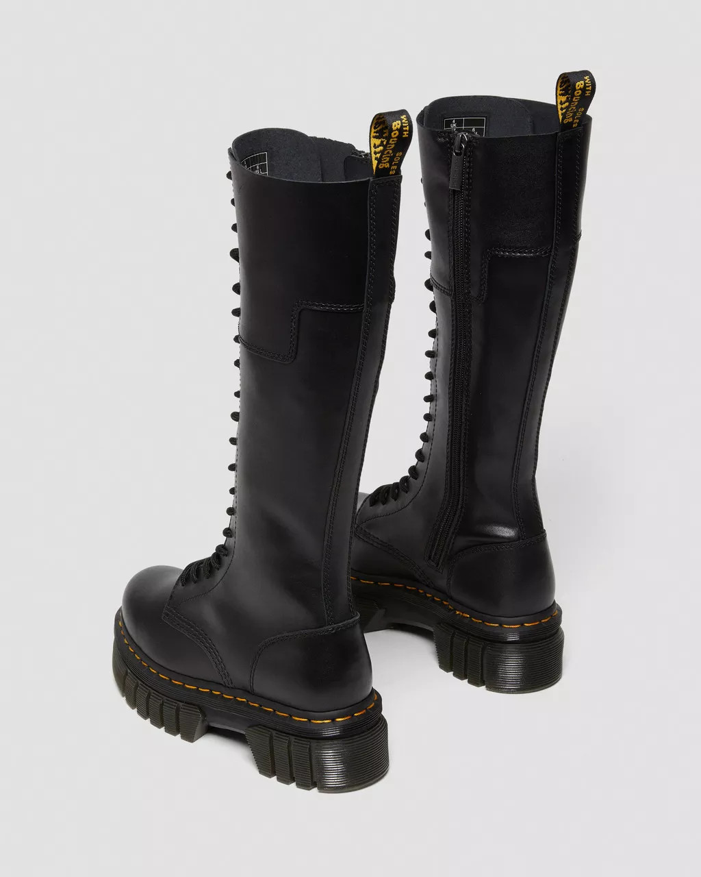 Audrick 20-Eye Leather Knee High Platform Boots | Dr. Martens