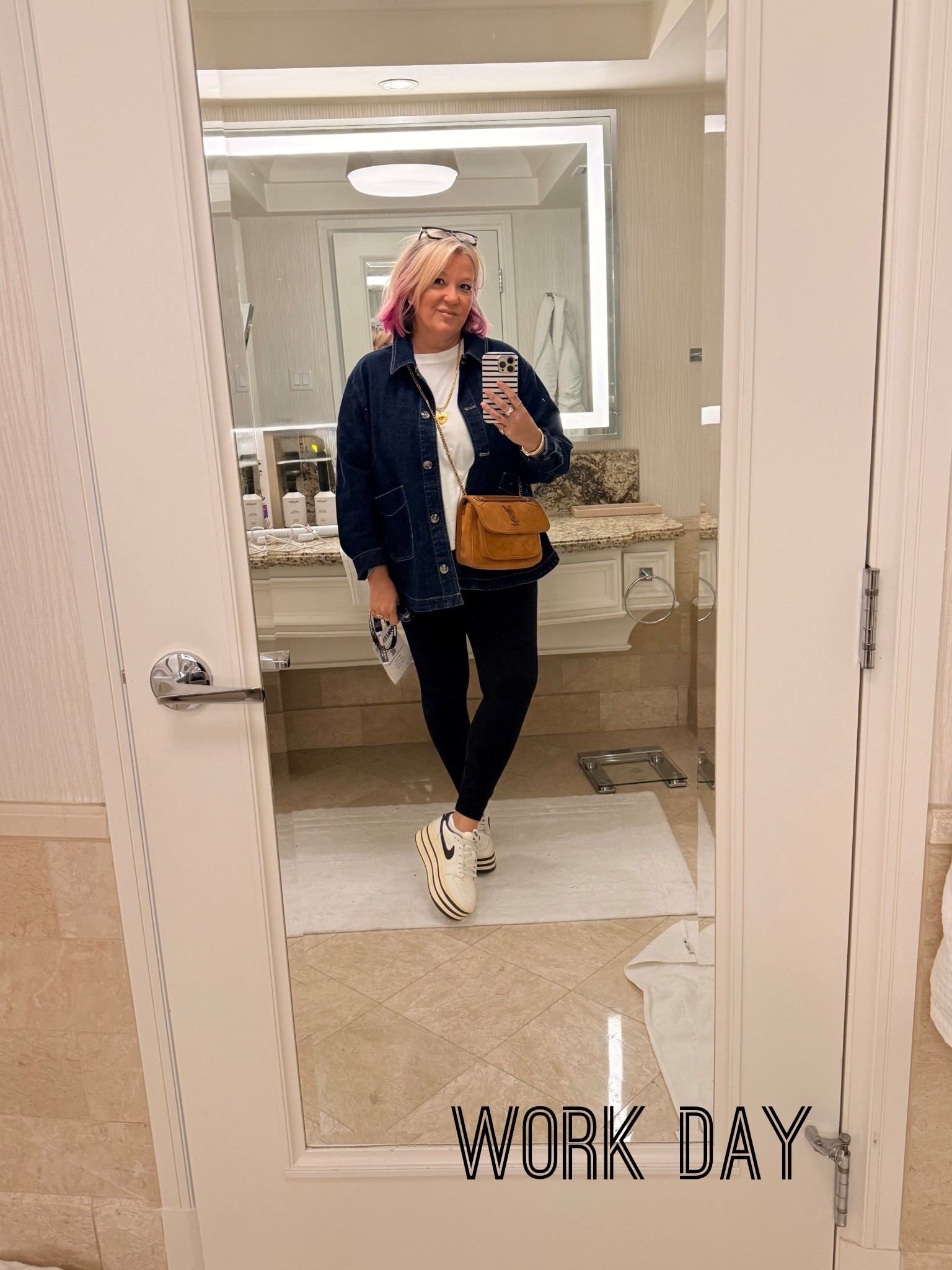 Work day …. But make it me.   Wasn’t feeling myself that day - so I needed something polished but 100% my personality.   (Got a lot of compliments too). Win!   

#LTKdayinmylife #LTKootd