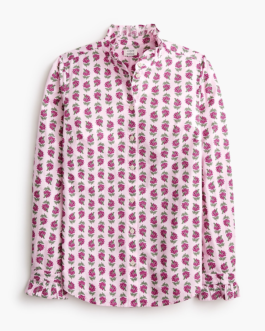Printed ruffle button-up shirt | J.Crew Factory