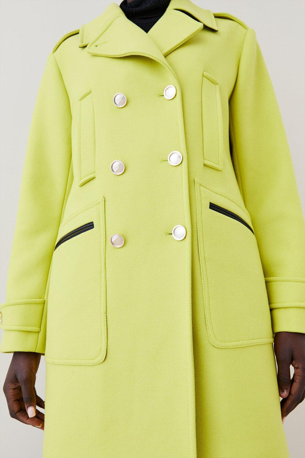 Italian Wool Cashmere Double Breasted Pea Coat | Karen Millen US