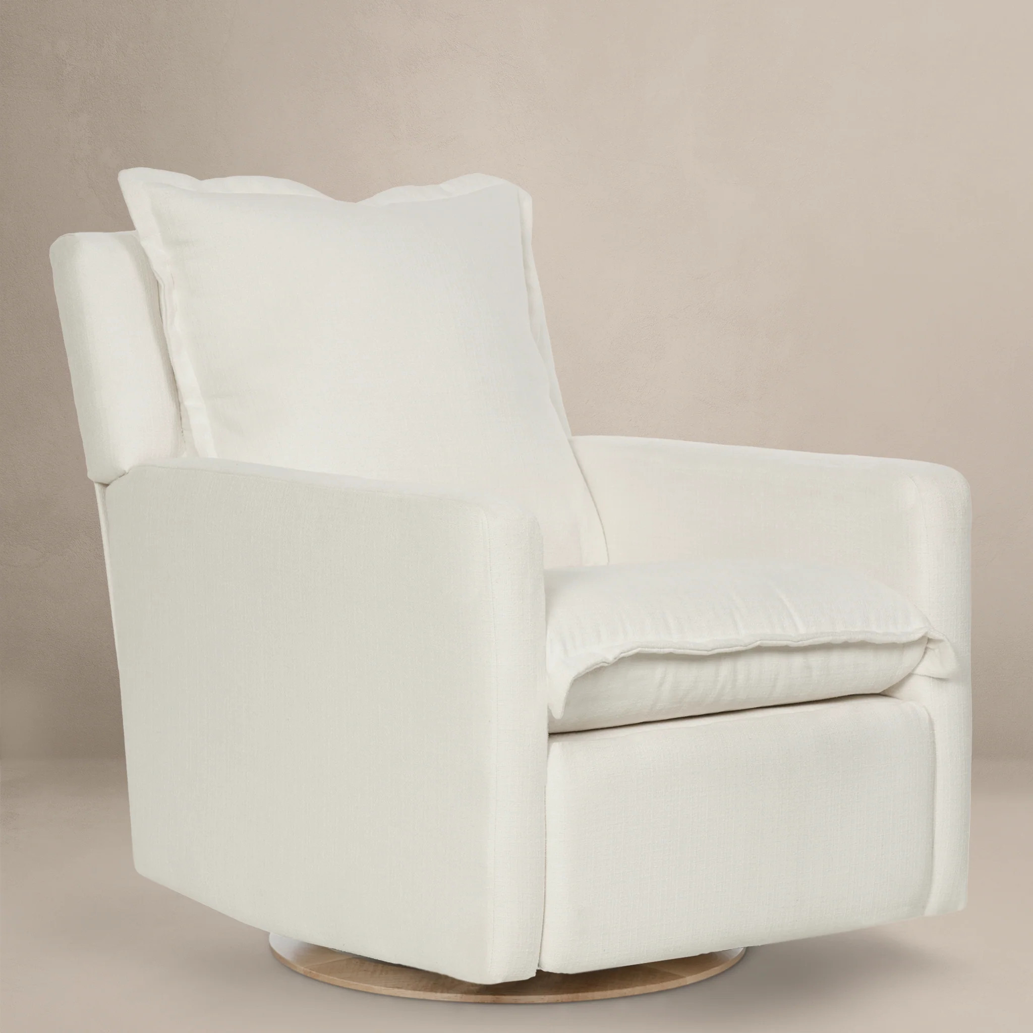 FLYNN – Gliding Swivel Nursery Recliner – High Performance Ivory | Oilo Studio