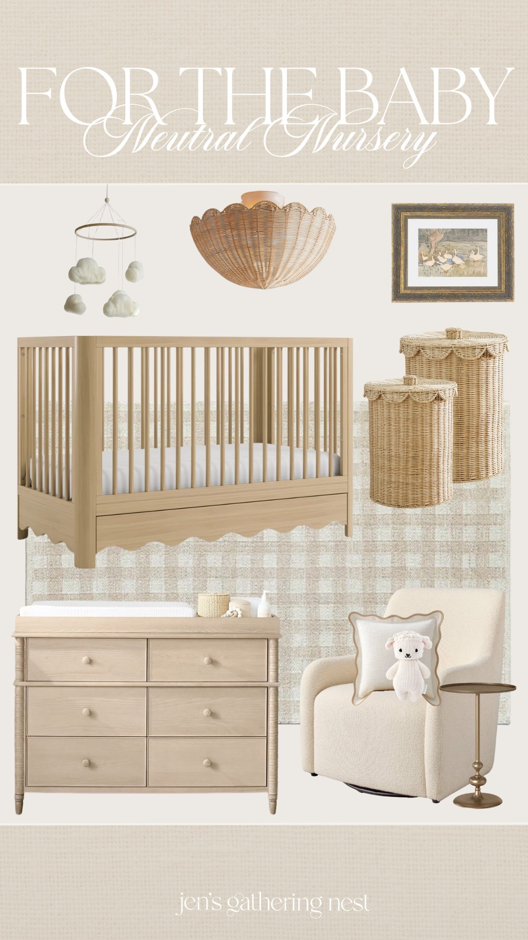 Baby nursery inspo 🤍🐇

#nursery #babiesroom #baby #plaidrug #gingham #goose #rocker #rockingchair #changingtable #dresser #scallopedlight #genderneutralroom #babygirlsroom #babyboysroom #twinbabiesroom #babyshower 

#LTKHome #LTKBaby #LTKFamily