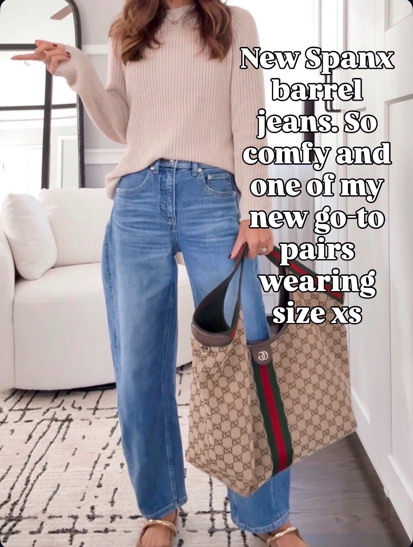 Meet my new go-to jeans — the Spanx barrel style! So comfy, so flattering, and the perfect mix of relaxed and polished. Wearing size XS. 

Follow my LTK @mrscasual on the @shop.LTK app to view this post and get my exclusive app-only content!

#LTKOver40 #LTKootd #LTKSeasonal