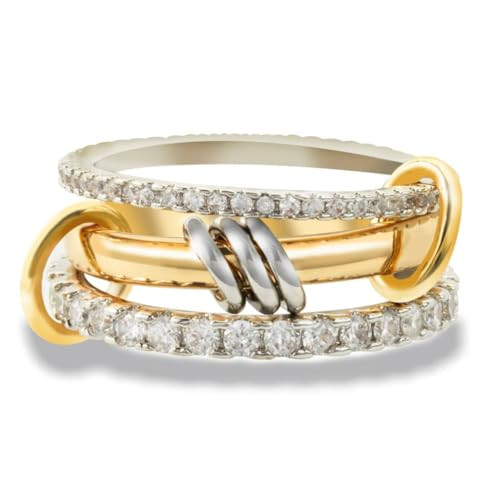 Gold Stackable Rings for Women Non Tarnish, Dainty Stackable 18k Gold Plated CZ Cubic Zirconia Ri... | Amazon (US)