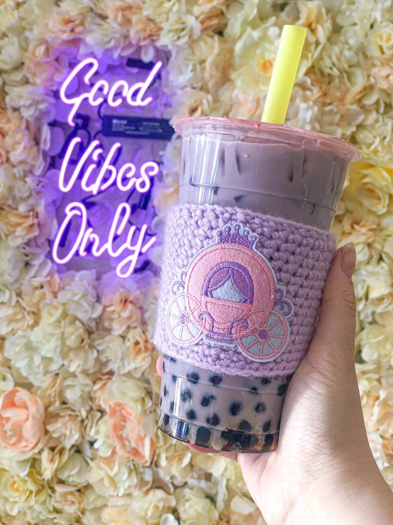 Princess carriage cup cozy |Starbucks cup sleeve | cup sleeve | coffee sleeve | crochet cup cozy ... | Etsy (US)