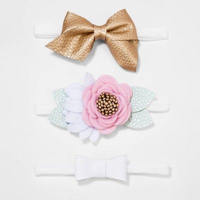 Baby Girls' 3pk Felt and Glitter Bow Headband - Cloud Island™ | Target