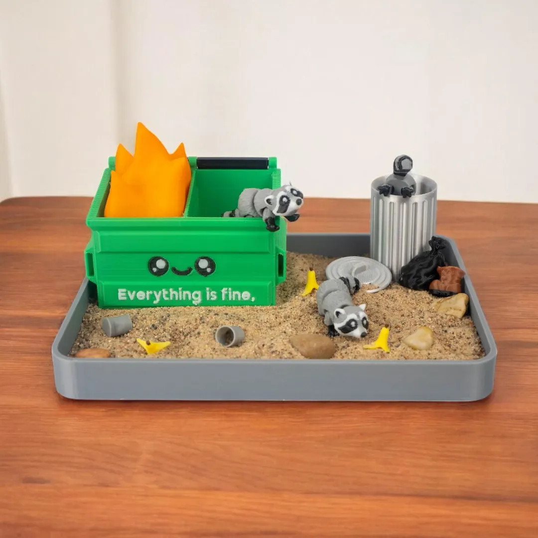 Garbage Fire Zen Garden - Fidget Dumpster Sandbox Toy - Cubicle Decor - Funny Work Gift - Secret ... | Etsy (US)