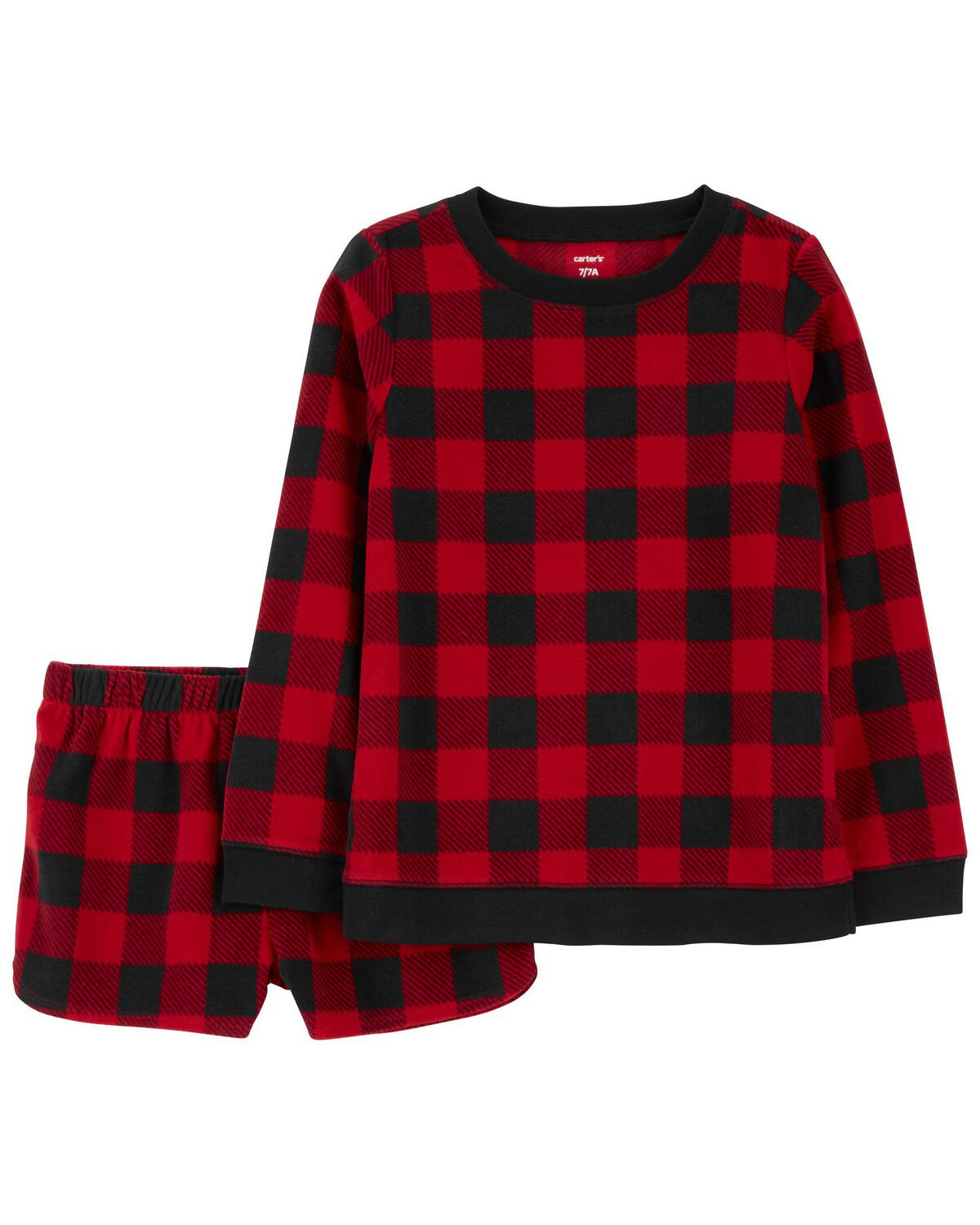 Red Kid 2-Piece Buffalo Check Fleece Pajamas | carters.com | Carter's