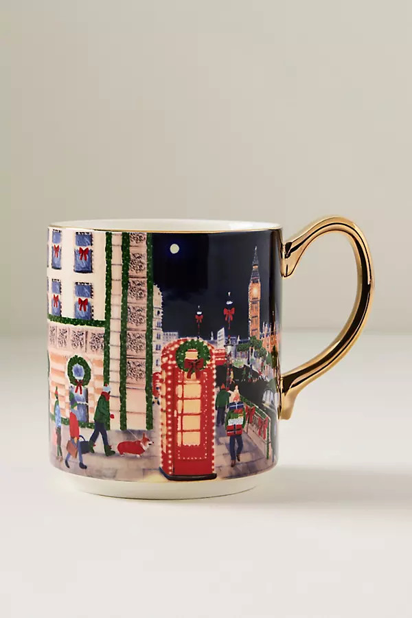 Holiday in the City Stoneware Mug | Anthropologie (US)