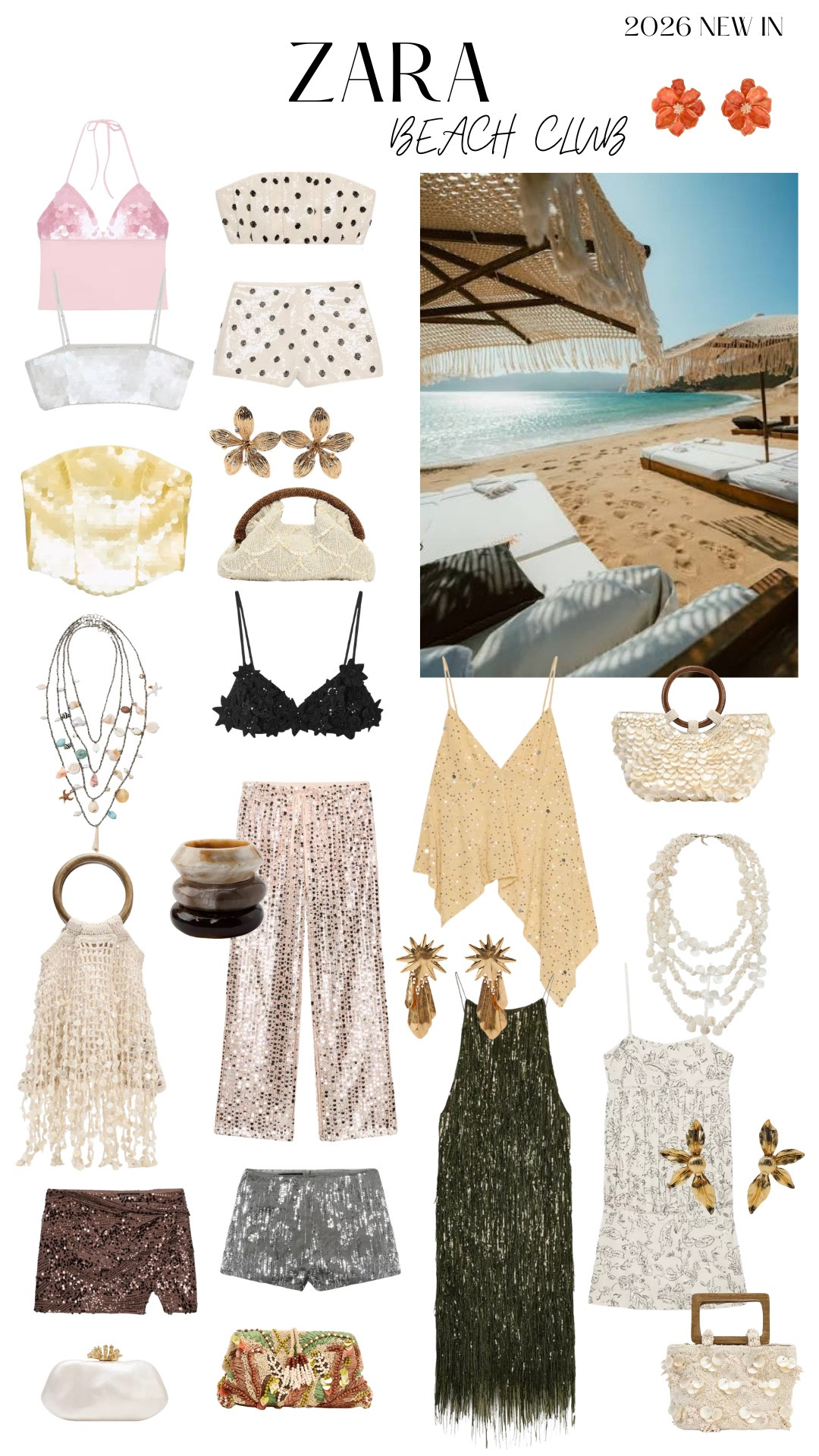 New In: Zara beach club collection. Find the best looking pieces for your spring/summer trip. Sequin tops, pants, shorts and dresses, gold and sea shell necklaces, purses and bracelets. All are perfect for the summer fun! 
#resortwear #beachoutfit #beachclub #zara


#LTKootd #LTKFestival #LTKTravel