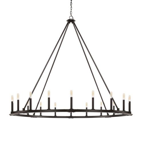 Pearson Black Iron 20-Light Chandelier | Bellacor